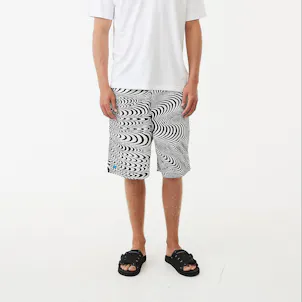 Photo of Afends Mens Broccoli - Hemp Elastic Waist Shorts - Black