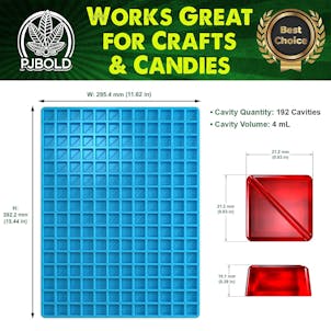 Photo of Square (Divided) Silicone Mold, 4mL, 192 Cavity, Half Sheet, Blue