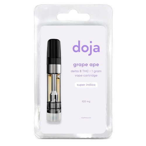 Doja Hemp - Buy Premium Delta 8 THC Carts, Disposables, & Gummies: Grape  Ape Delta 8 THC Vape Cartridge 920mg