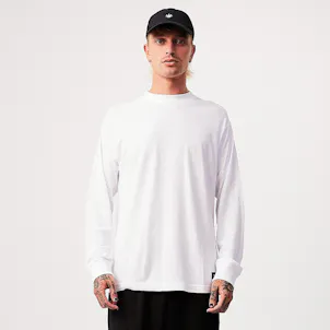 Photo of Afends Mens Essential - THC Essential - Hemp Retro Long Sleeve T-Shirt - White