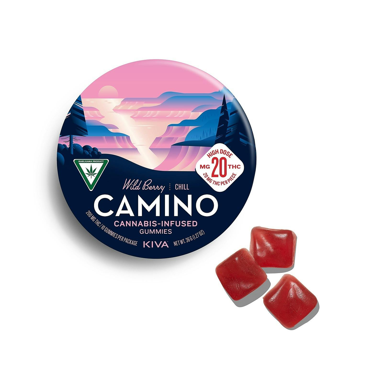 Camino 20mg Camino 'Chill' Wild Berry High Dose Gummies 200mg THC