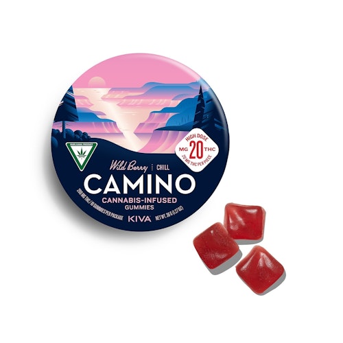 Camino: 20mg Camino 'Chill' Wild Berry High Dose Gummies 200mg THC total | Leafly