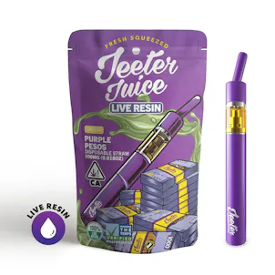 Photo of Purple Pesos Jeeter Juice Live Resin Disposable Straw