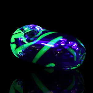 Photo of "Illuminati Egg" Glass Spoon Pipe- Dark Slime