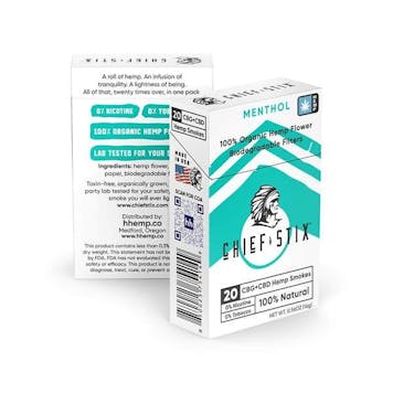 Photo of CHIEF STIX CBG + CBD MENTHOL SMOKES (20CT/PACK)