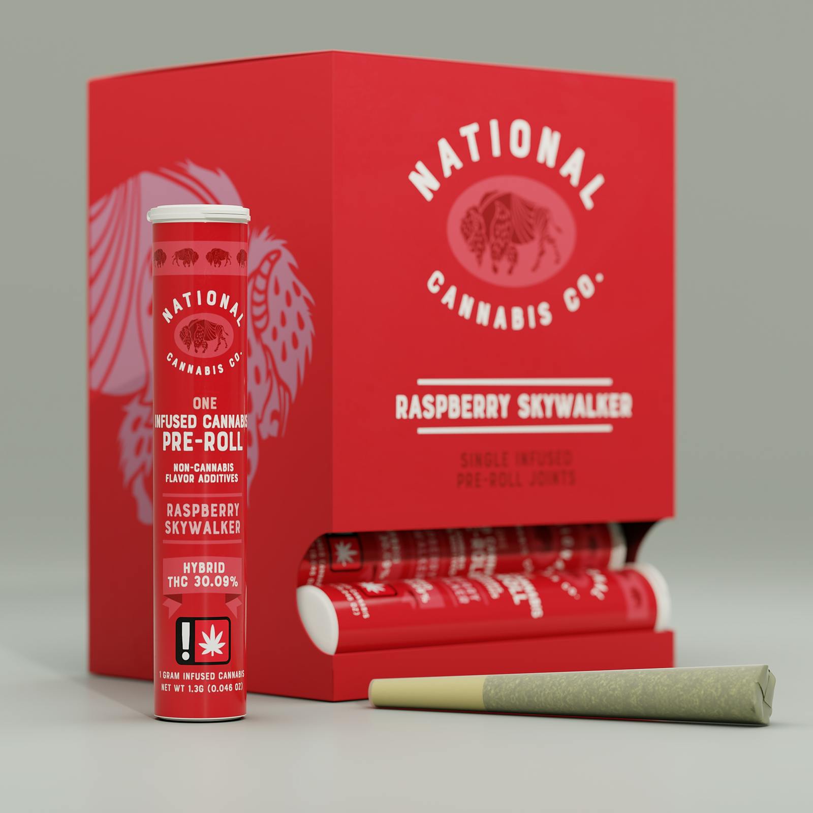 National Cannabis Company Raspberry Skywalker Infused 1g PreRoll