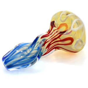 Photo of 3.5"Mini Fumed Glass Skinny Spoon w/ Swirl Pattern