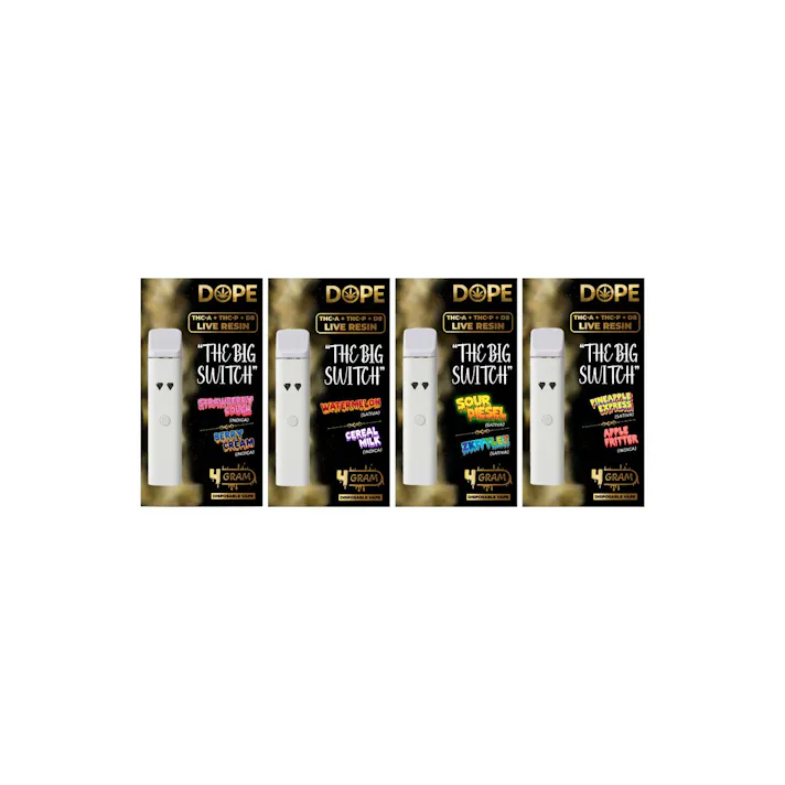 Dope THC: The Big Switch - Big Ass Bundle 4 Gram THCA Disposable Vapes Pack  | Leafly