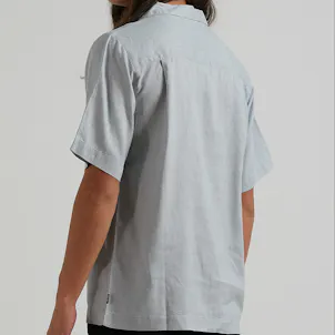 Photo of Afends Mens Daily - THC Essentials - Hemp Cuban Short Sleeve Shirt - Grey