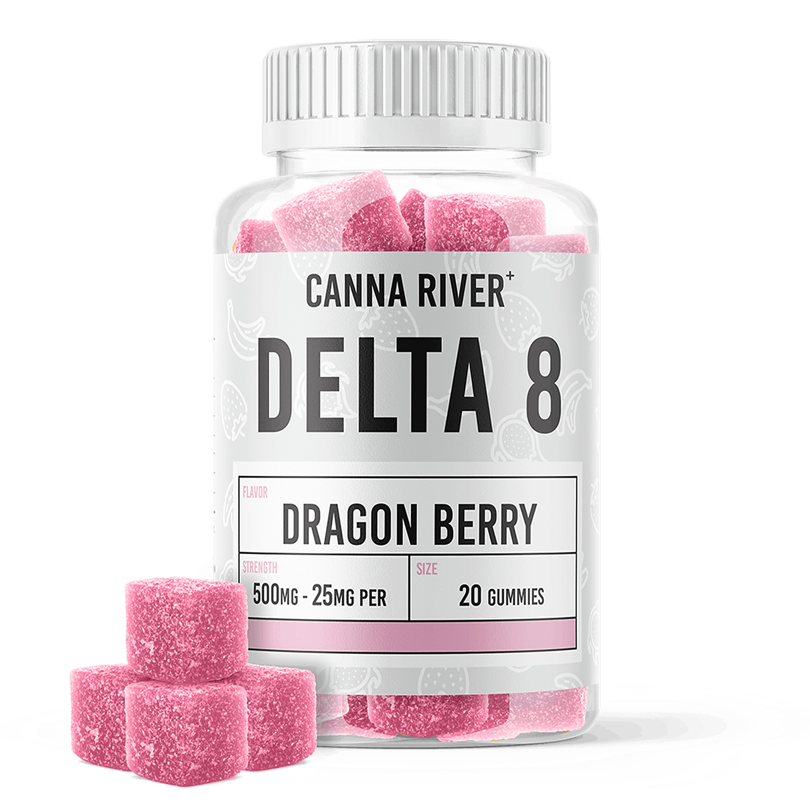 Canna River D8 Gummy Dragon Berry / 500mg / 20 Gummies Leafly