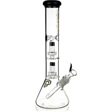 Photo of 14" Beaker Bong w/ Double Showerhead Percolator, by Crystal Glass