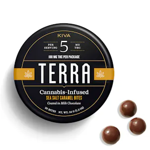 Photo of 5mg Terra 'Sea Salt Caramel' Milk Chocolate Bites 100mg THC total