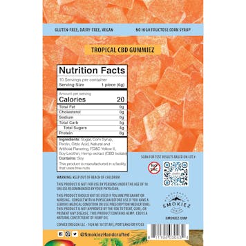 Photo of Tropical Fruit Hemp CBD Gummiez, 250mg CBD - Oklahoma