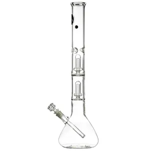 Photo of LA Pipes 20” 5mm Thick Double Showerhead Perc Beaker Bong