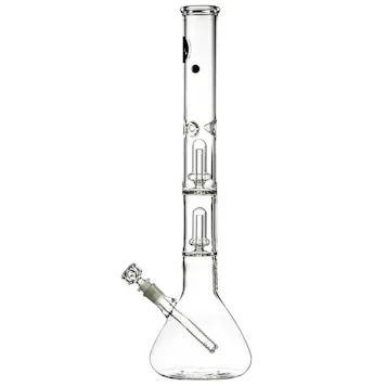 Photo of LA Pipes 20” 5mm Thick Double Showerhead Perc Beaker Bong