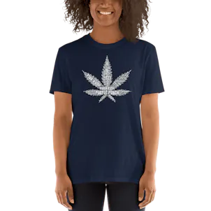 Photo of Hemp Leaf Strain Names Short-Sleeve Unisex T-Shirt