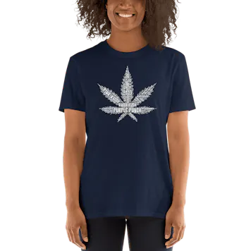Photo of Hemp Leaf Strain Names Short-Sleeve Unisex T-Shirt