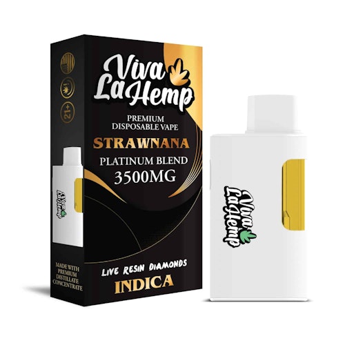 Zaleaf: VIVA LA HEMP Platinum Blend  Disposable Vapes 3.5ML Strawnana   Indica | Leafly
