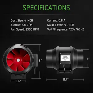 Photo of VIVOSUN Inline Duct Fan with Carbon Filter Ducting Combo Odor Control