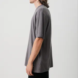 Photo of Afends Mens Classic - THC Essential - Hemp Retro T-Shirt - Steel