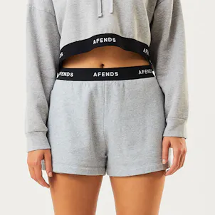 Photo of Afends Womens Homebase - THC Essentials - Hemp Sweat Shorts - Shadow Grey Marle