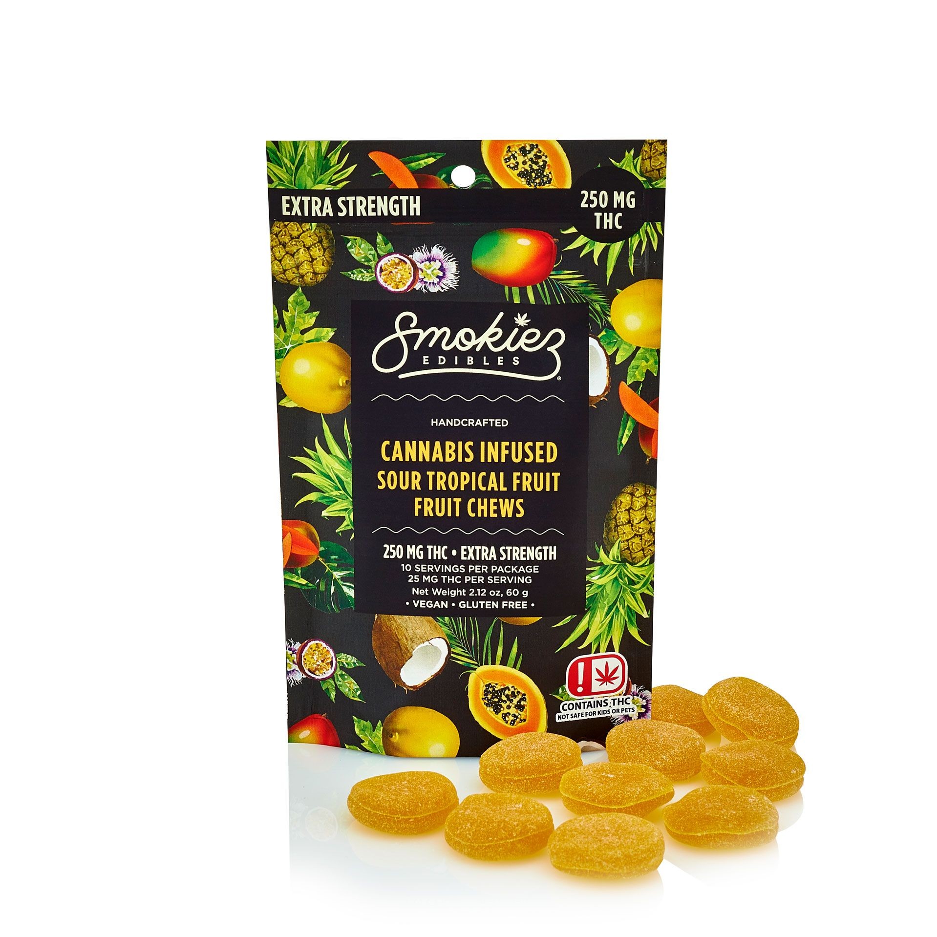 Smokiez Edibles: Sour Tropical Fruit Chews 250mg THC - OK | Leafly