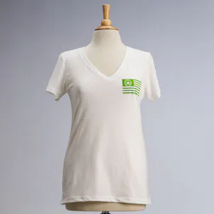 Photo of UNITED STATES OF CANNABIS LADIES WHITE V-NECK T-SHIRT