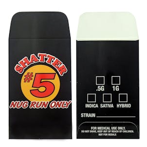 Photo of 25 Black Shatter #5 Nug Run Only Shatter Labels Extract Envelopes #154