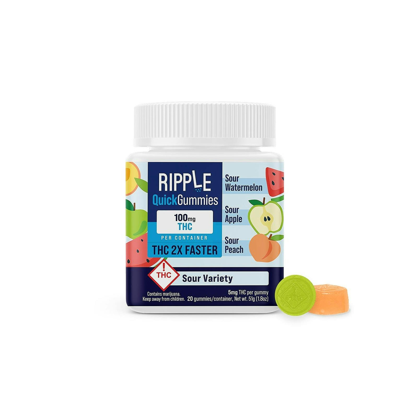 Ripple Ripple Gummies Sour Variety 100mg Leafly