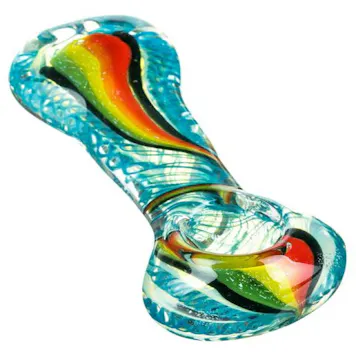 Photo of "Flat Mouth Rasta Swirl" Spoon Pipe
