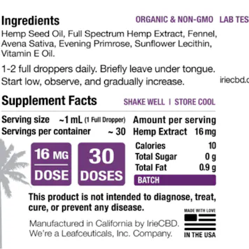 Photo of Irie CBD Feminine Blend