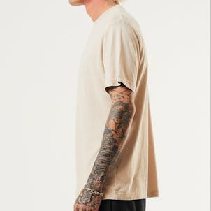 Photo of Afends Mens Classic - THC Essential - Hemp Retro T-Shirt - Bone