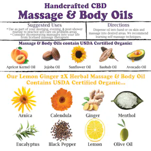 Photo of 1oz Lemon Ginger Herbal 2X Massage & Body Oil (250mg CBD)