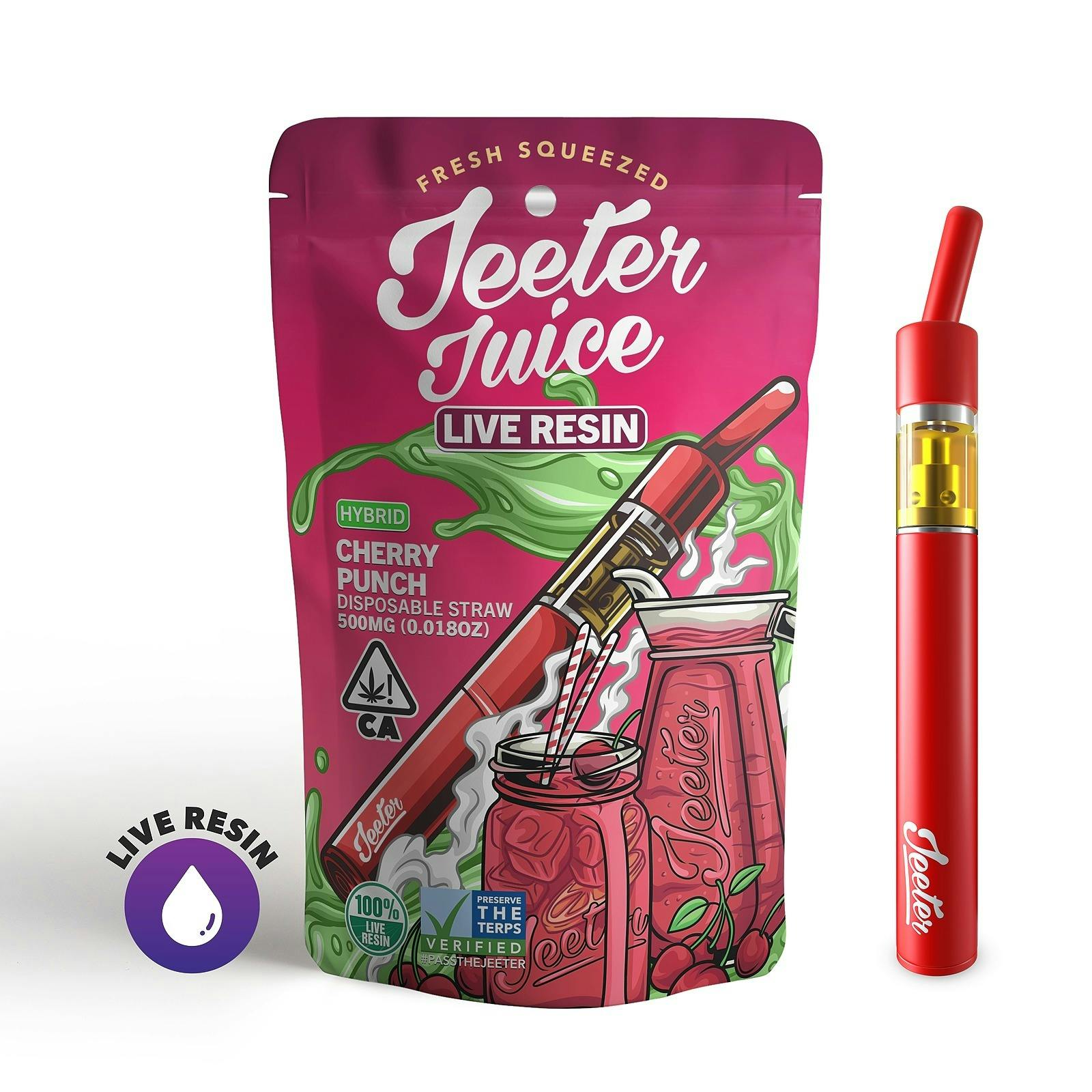 Jeeter Cherry Punch Jeeter Juice Live Resin Disposable Straw Leafly 6642