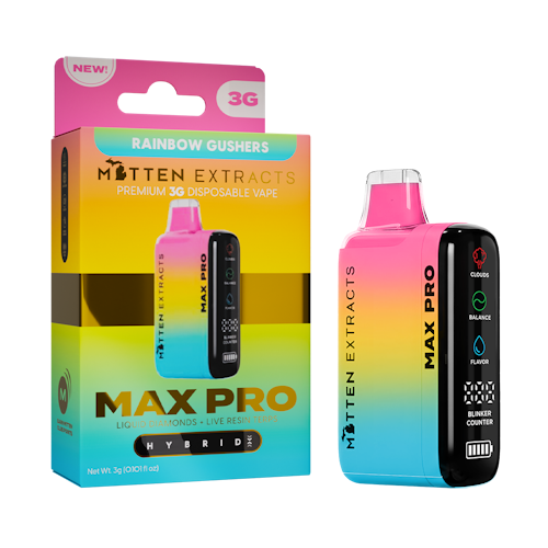 michigan extracts disposable vape Mitten Extracts: Mitten Rainbow Gushers MAX PRO 3G orange strawberry Can You Take Disposable Choose Flavor:Vol.9
