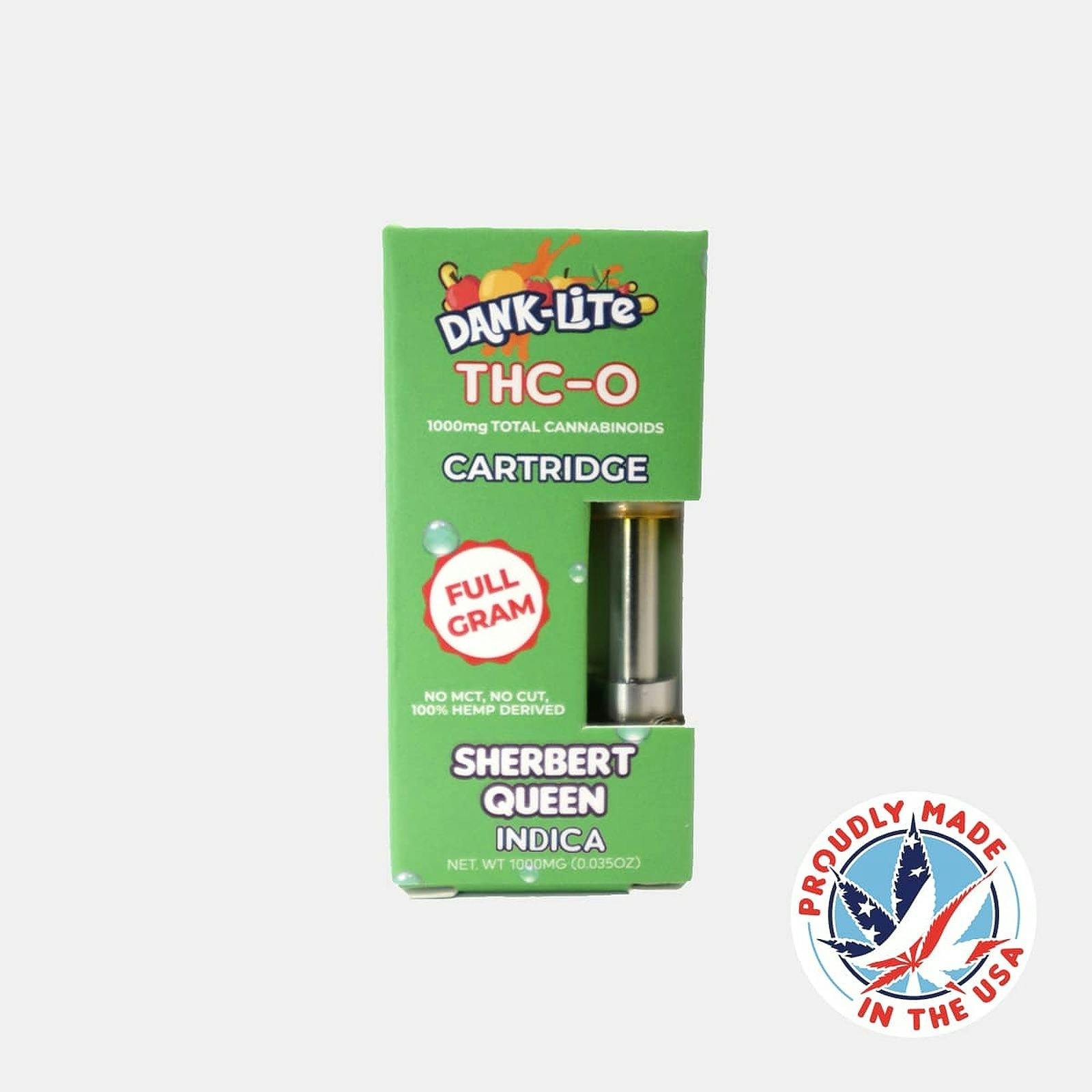 DankLite THCO Vape Cartridge Sherbert Queen (Indica) Leafly