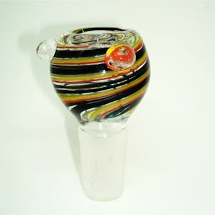 Photo of Rasta and Black Swirl Glass Bowl Piece