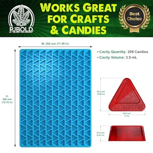 Photo of Triangle THC mold, 3.5mL, 209 Cavity, Half Sheet, Blue