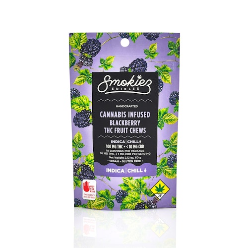 Blackberry Indica 100mg THC Fruit Chews - Washington
