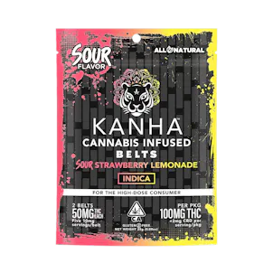 Photo of KANHA | Sour Belts | Sour Strawberry Lemonade | Indica | 100mg THC | 2-pack