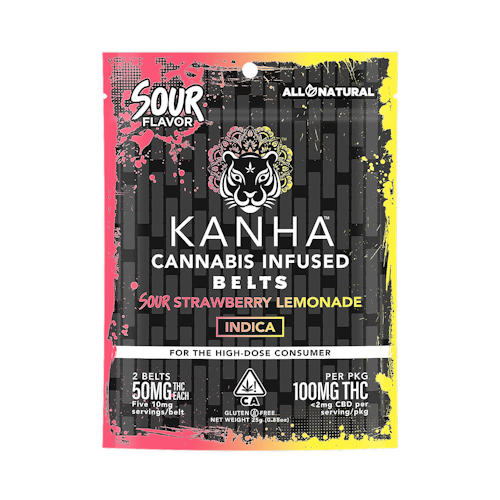 Kanha Kanha Sour Belts Sour Strawberry Lemonade Indica 100mg Thc 2 Pack Leafly 0290