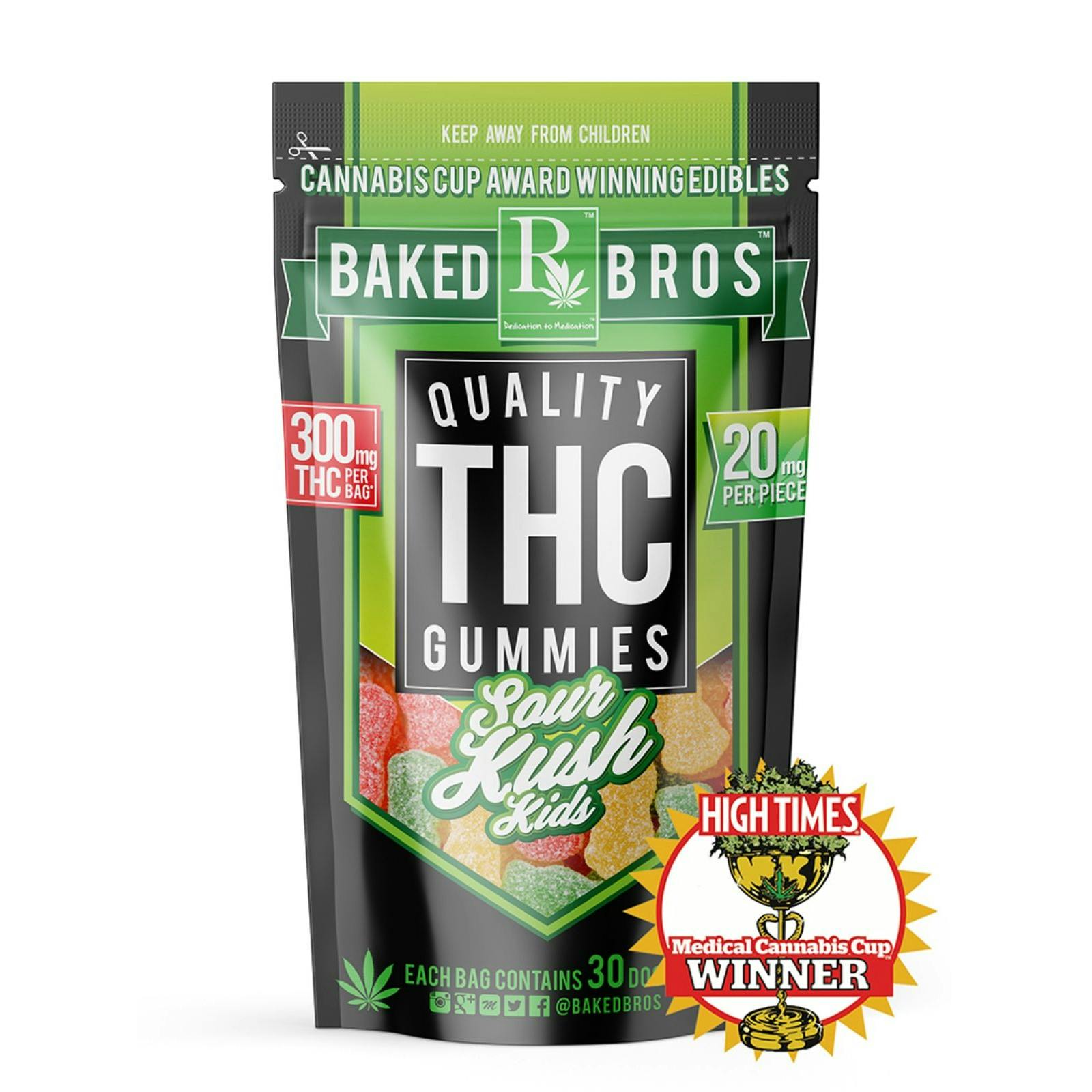 Baked Bros™ Sativa Sour Kush Kids 300mg Leafly