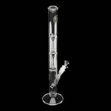 Photo of 16'' Double Showerhead Perc Straight Tube Water Pipe - Made in California