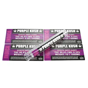 Photo of 25 Purple Kush Medical Dispensary Strain by Shatter Labels 1.0G Tube Stickers TS-006