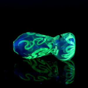 Photo of "Tentacles" Glass Illuminati Spoon Pipe- Green Slime