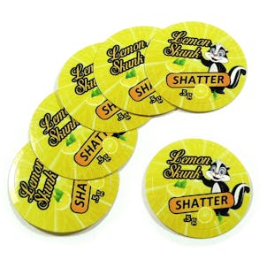 Photo of 100 Yellow Lemon Skunk Shatter 1/2 Gram Medical Marijuana Cannabis Rx Labels Stickers 1" CS-004
