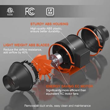 Photo of Spider Farmer® 4 Inch Inline Duct Fan with Speed Controller