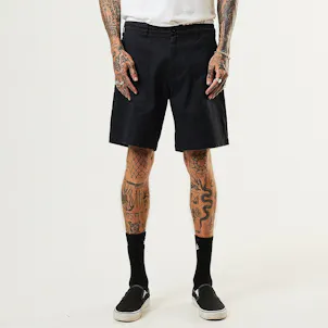 Photo of Afends Mens Chess Club - THC Essentials - Hemp Relaxed Shorts - Black