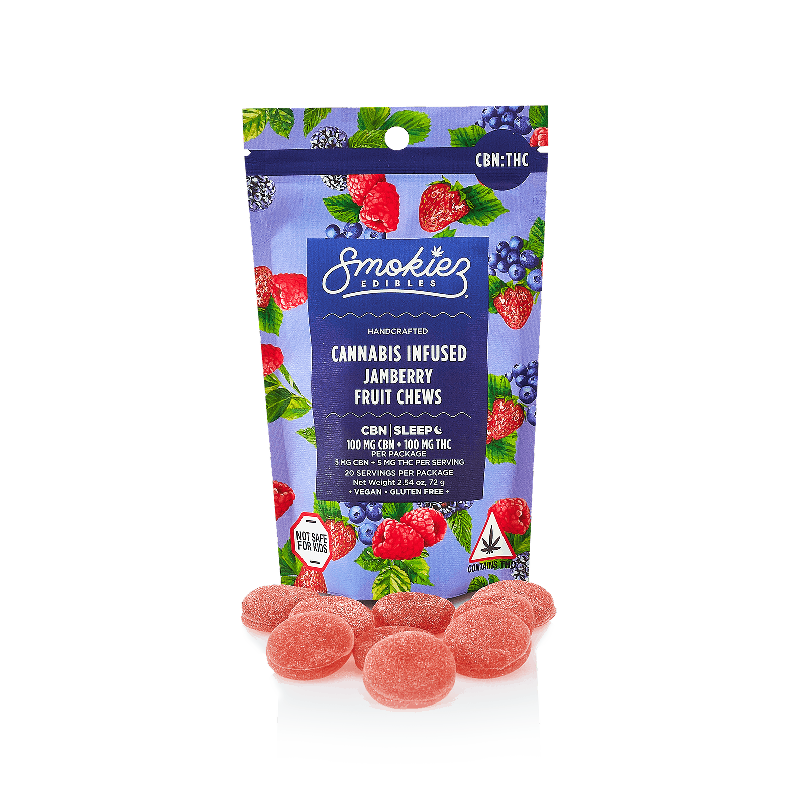 Smokiez Edibles Smokiez Jamberry 100mg CBN 100mg THC 11 Fruit Chews MA Leafly
