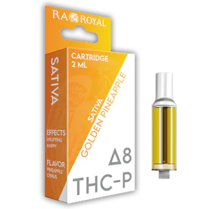 Photo of DELTA-8 + THC-P VAPE CARTRIDGE (2 ML): GOLDEN PINEAPPLE SATIVA (1800 MG)